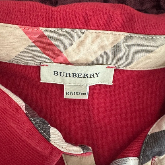 Burberry Red Button Down Shirt for Kids - Picture 2 of 4